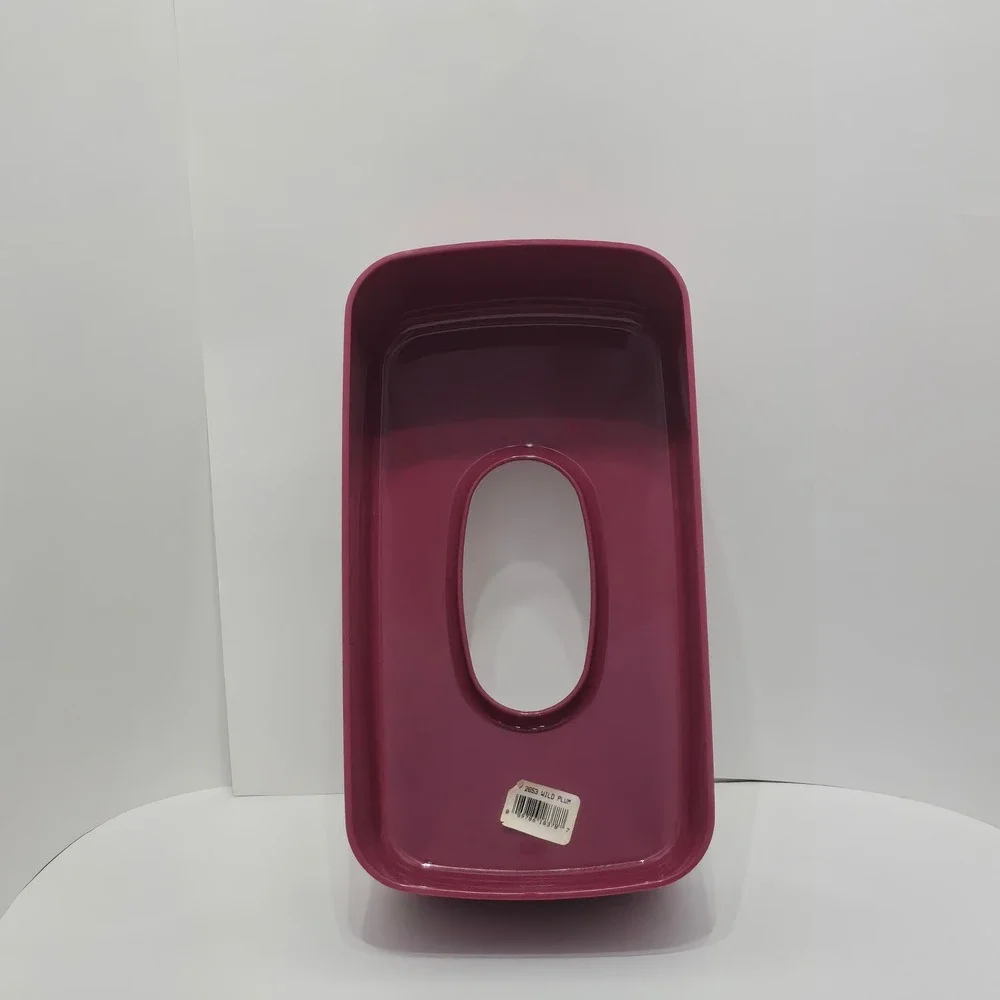 Wild Plum Ribbed Tissue Box Cover Magenta Retro Art Deco Vintage
